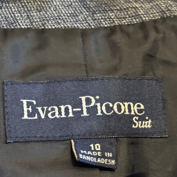 Evan Picone Gray and Black 3 Gold Button Front Women's Blazer Jacket SZ 10 - Picture 2 of 3